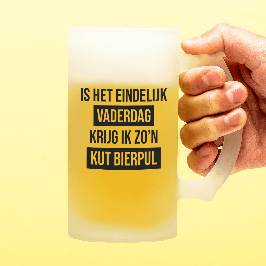 Cadeau papa deze bierpul met tekst
