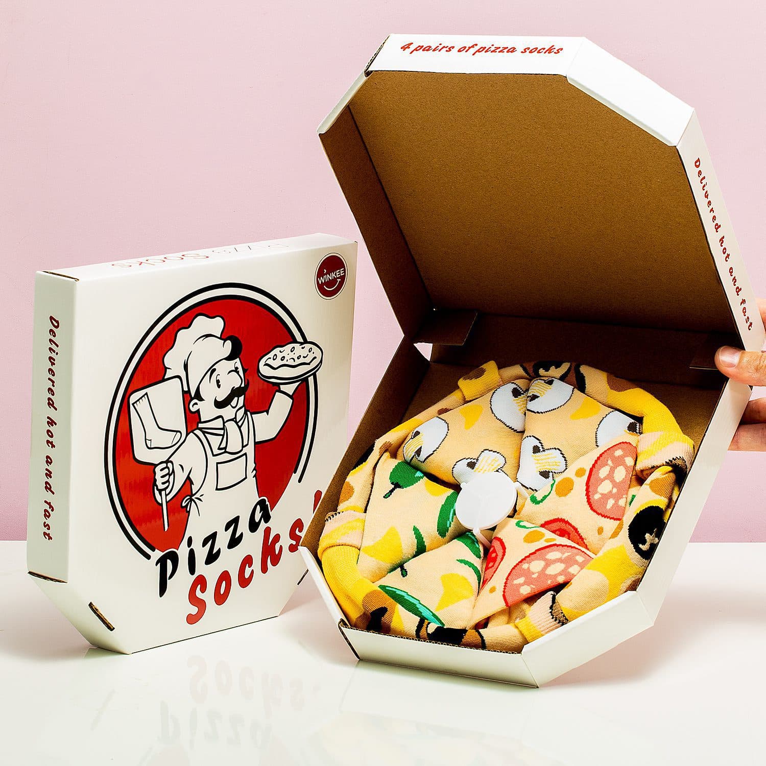 Pizzasokken in doos (set van 4)