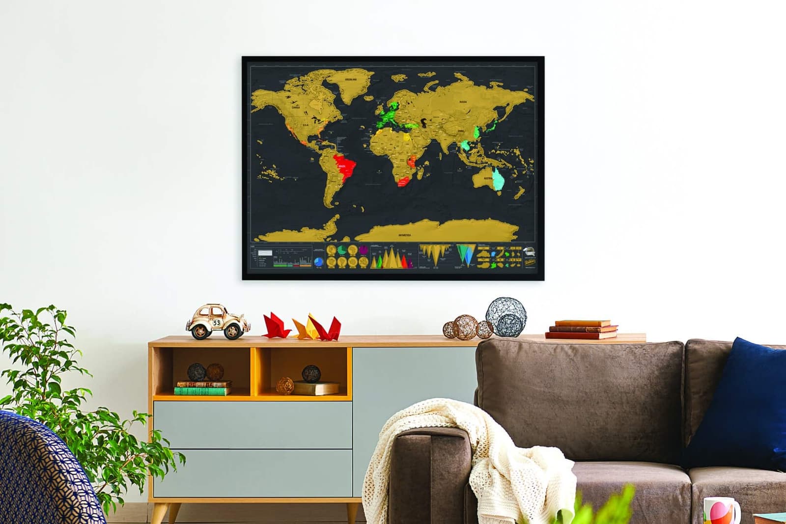 Scratch Map Deluxe Editie kraswereldkaart