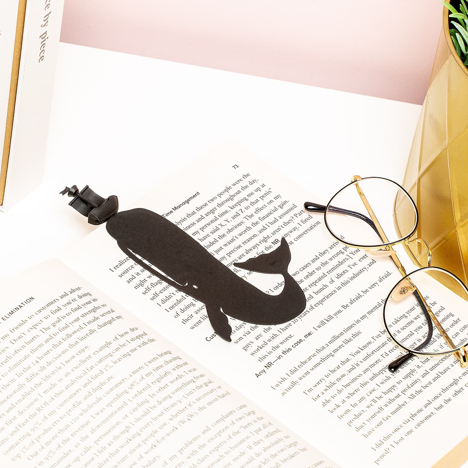 Moby Dick boekenlegger – Zwart