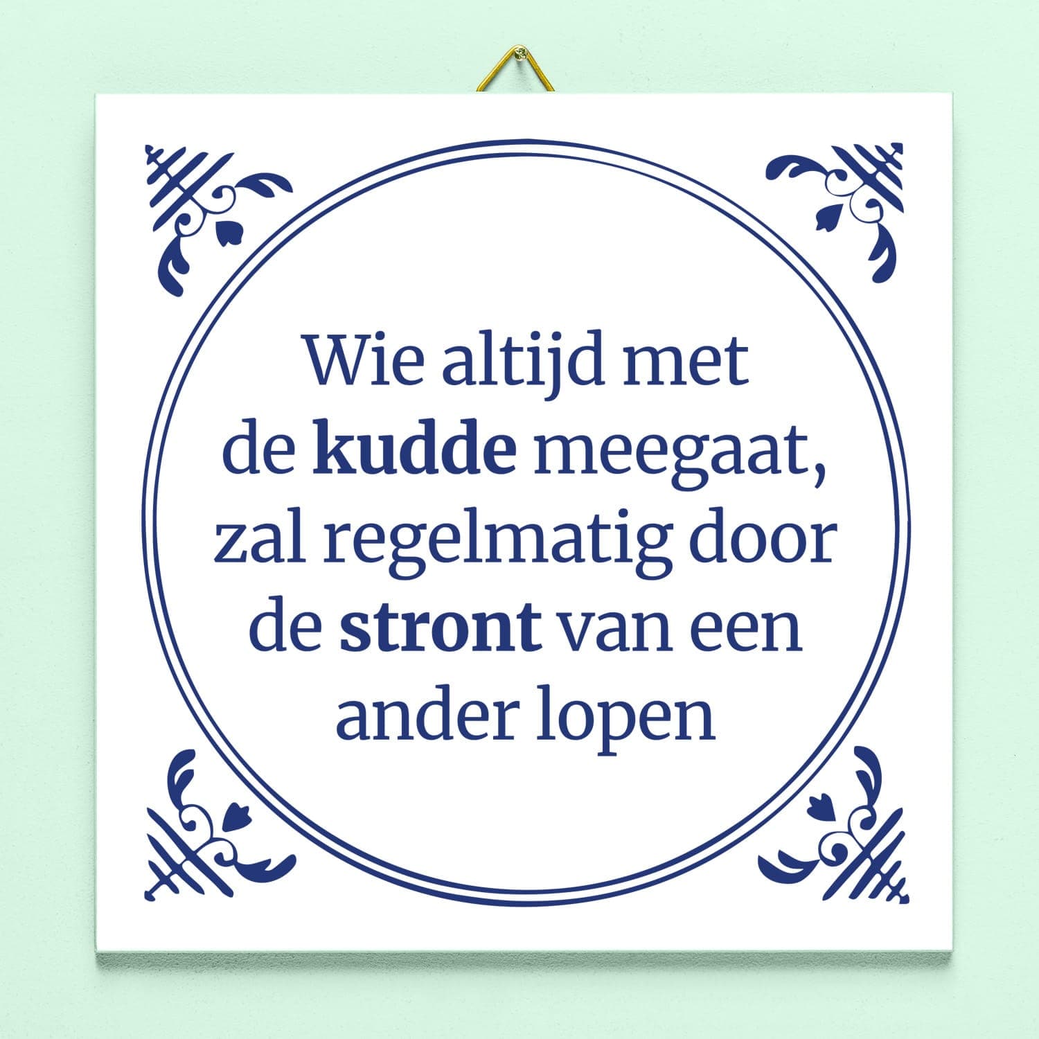 Tegeltje Wie met de kudde meegaat