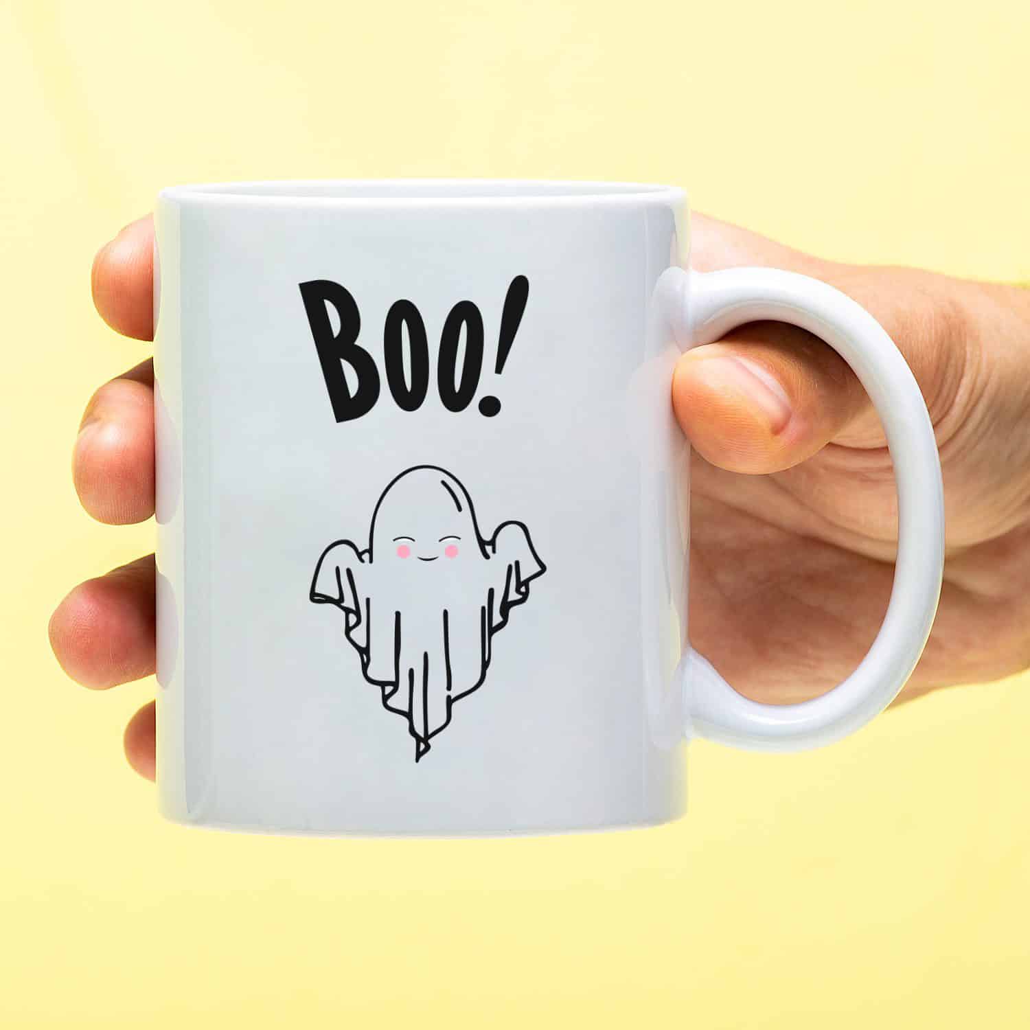 Mok met Tekst ‘’Boo!’’ | Materiaal: Keramiek | 33 cl | Mok met Tekst | Koffie Mok | Grappige Cadeau | Vaatwasser bestendig | Humor | Mok met grappige tekst