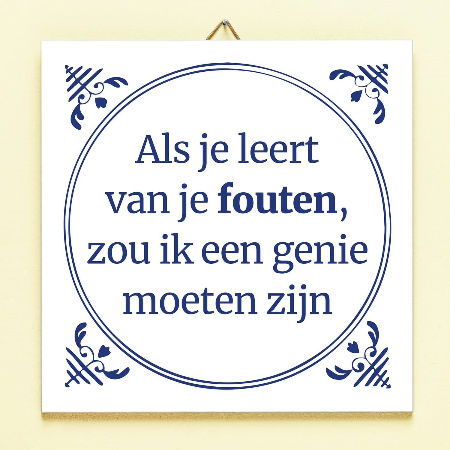Tegeltje Leren van je fouten