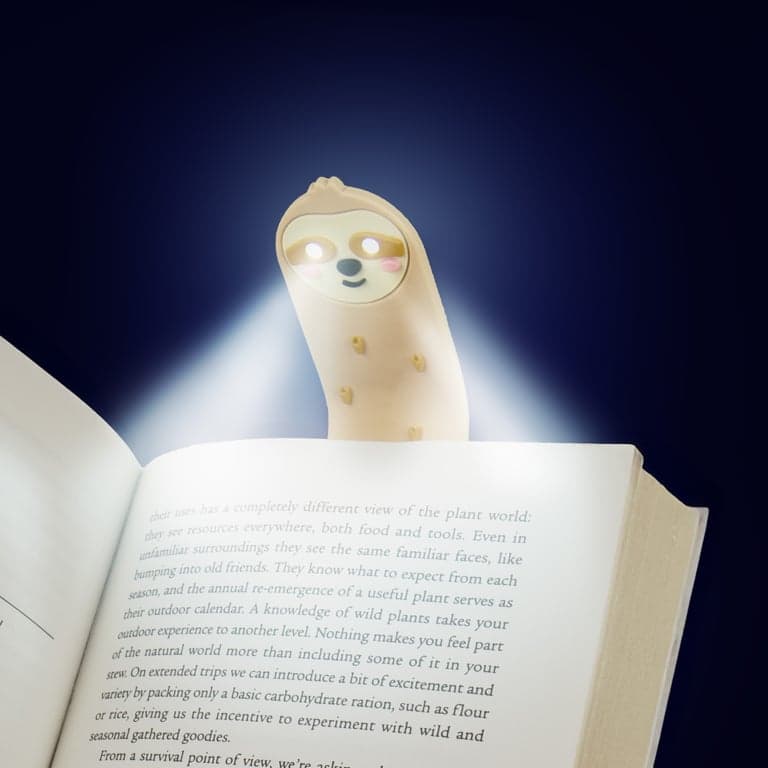 Luiaard boeklampje en boekenlegger