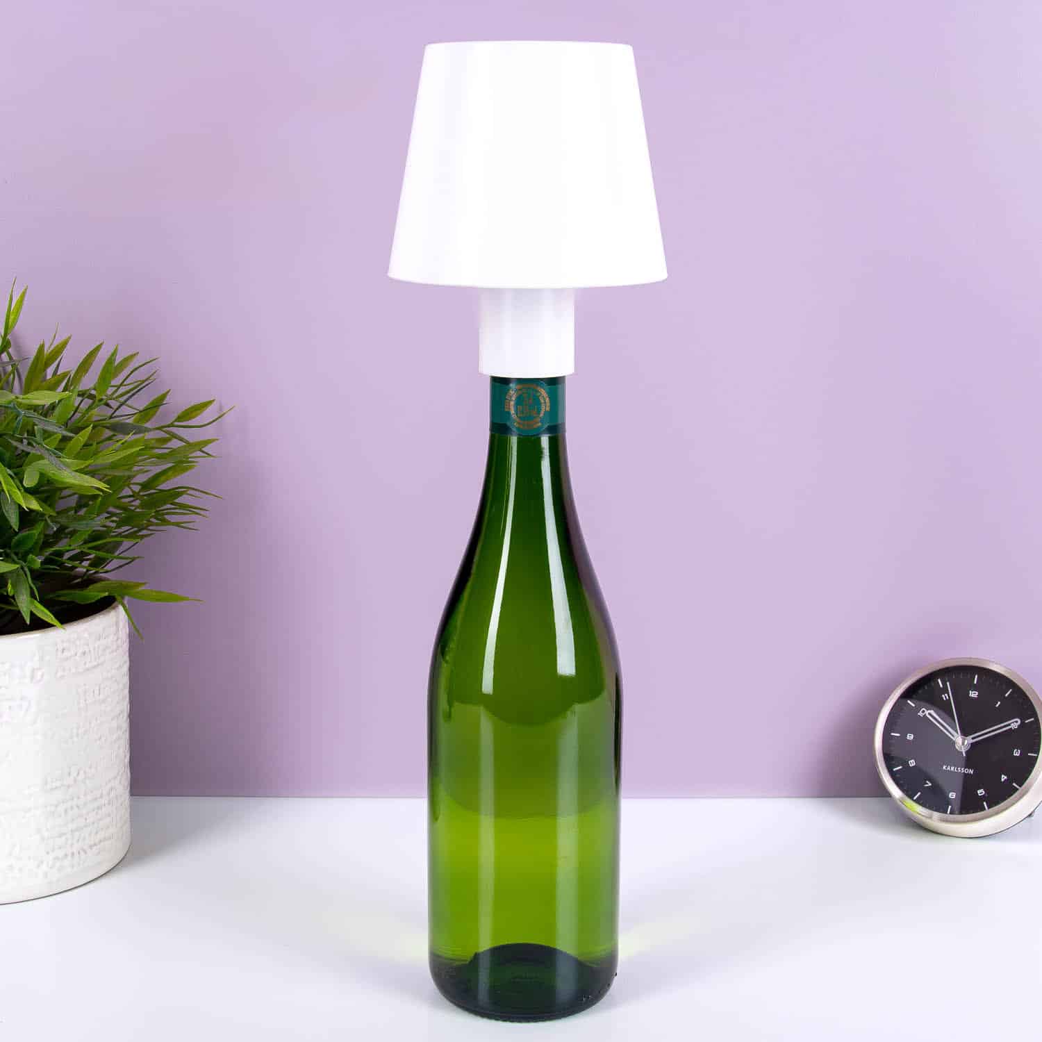 Wijnfles lampje - Wit - extra afbeelding