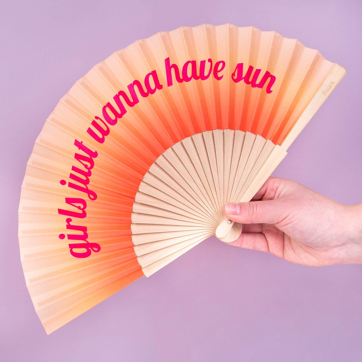 Houten waaier Girls just wanna have sun