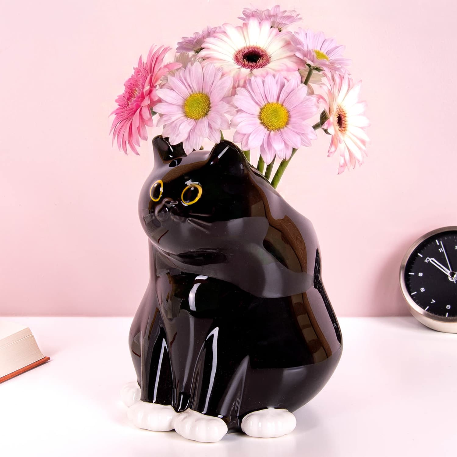 Zwarte kat vaas