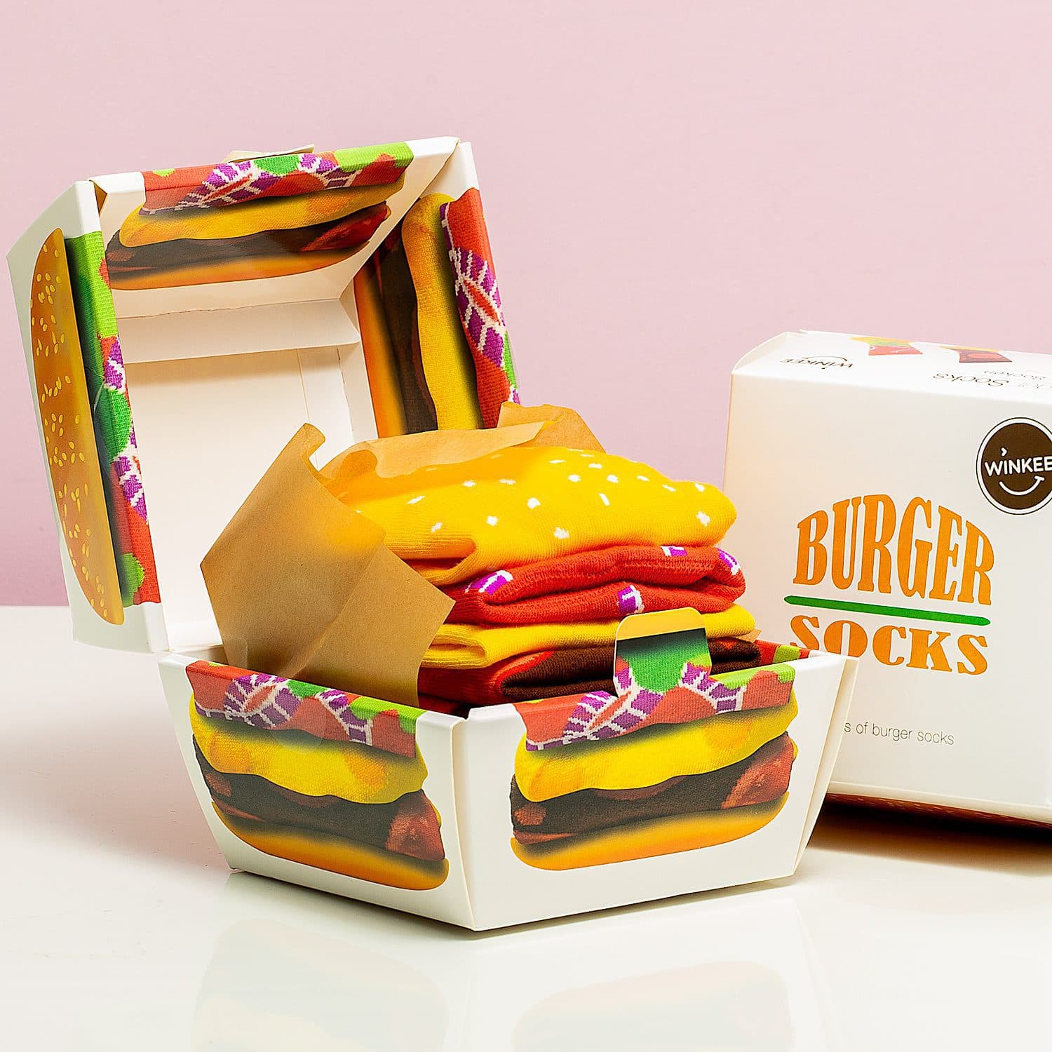Hamburger sokken in doosje (set van 2) – Maat 41 t/m 45