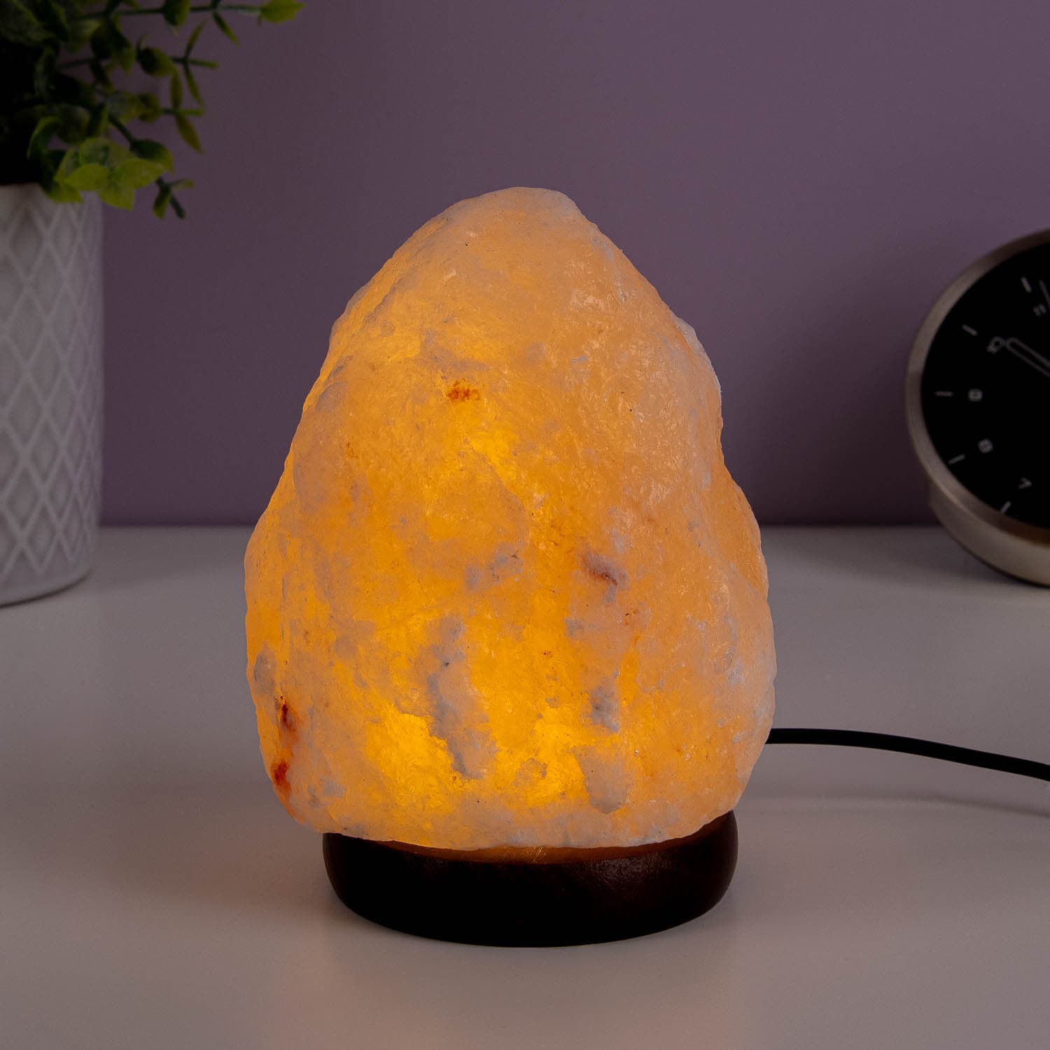 Zoutlamp met ledverlichting – Warm-wit licht