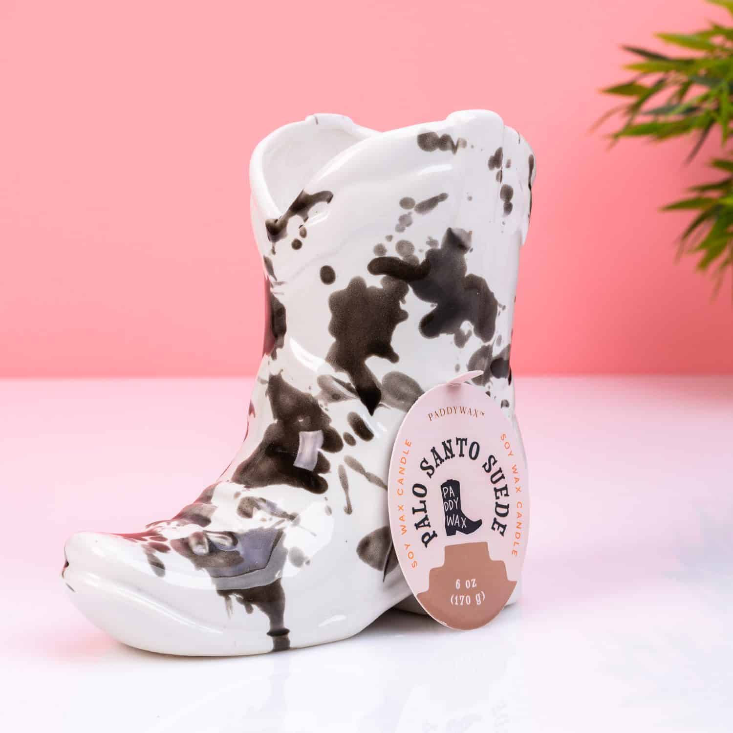 Cowboylaars geurkaars – Palo Santo Suede (zwart)