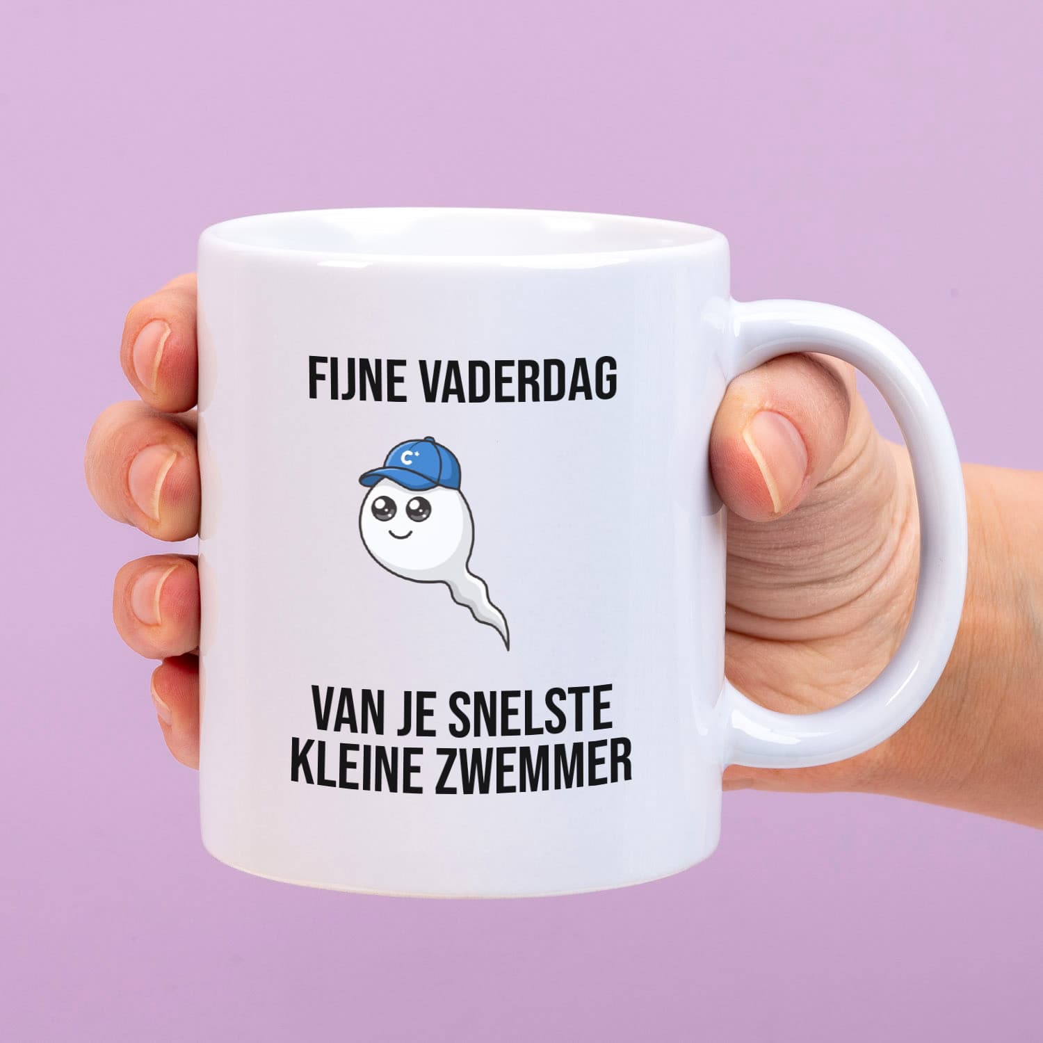 Mok Fijne Vaderdag van de snelste kleine zwemmer