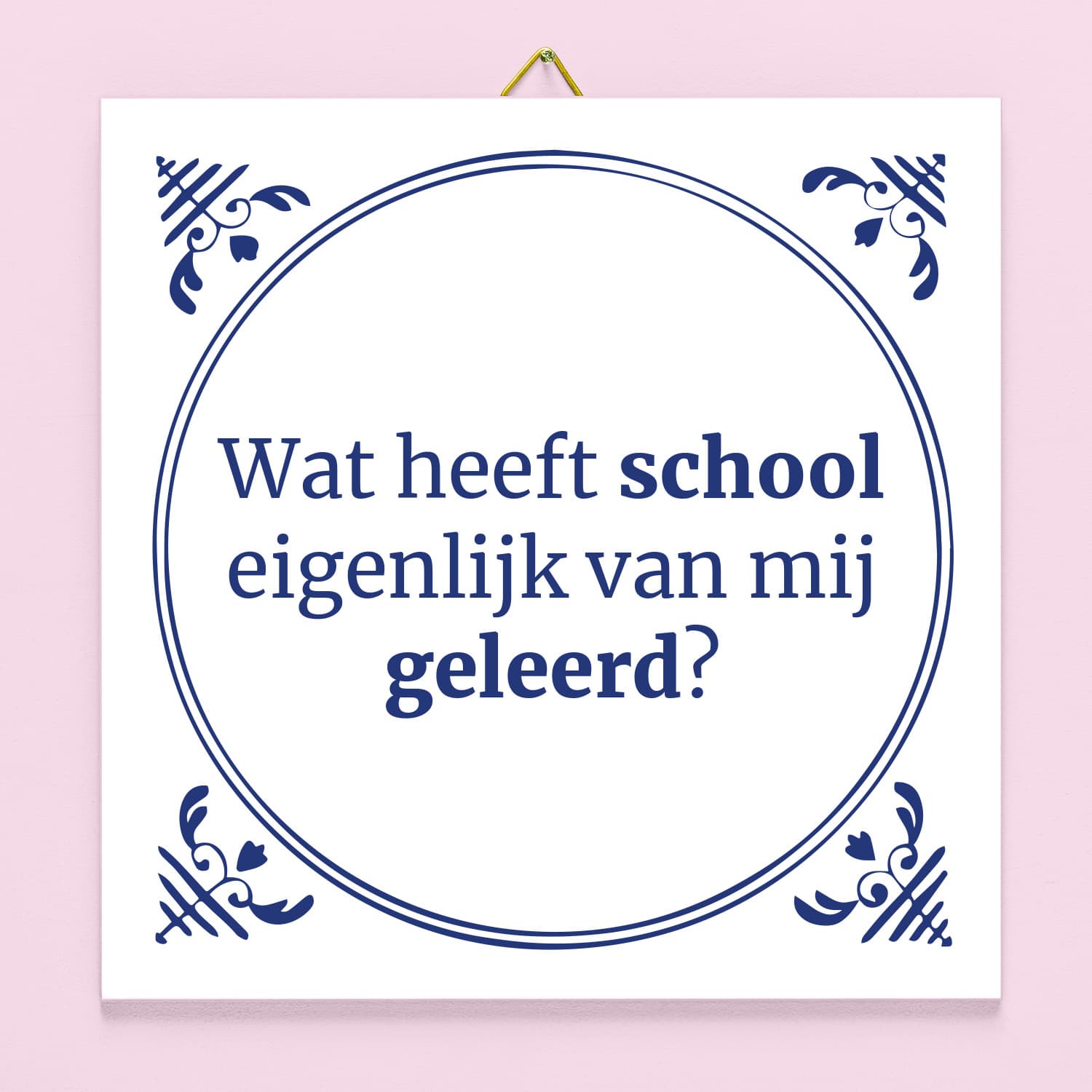 Tegeltje Wat heeft school eigenlijk van mij geleerd?