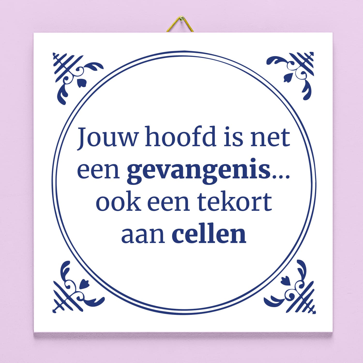 Tegeltje Jouw hoofd is net een gevangenis