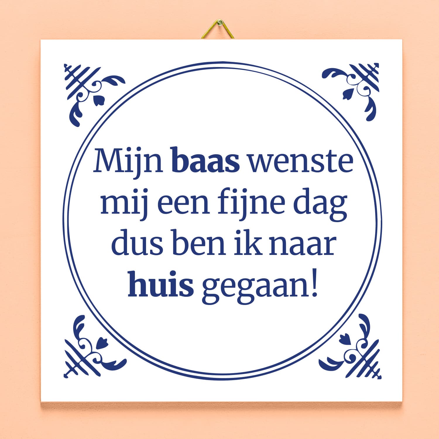 Tegeltje Mijn baas wenste mij een fijne dag