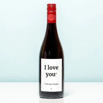 Wijnfles I love you (and your boobs) - Rood (Merlot)