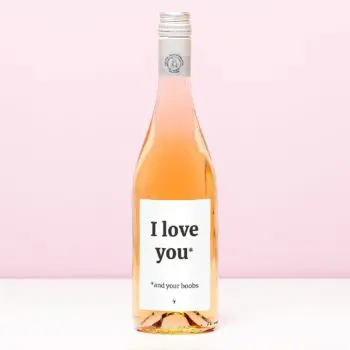 Wijnfles I love you (and your boobs) - Rosé (Blush Rosé)