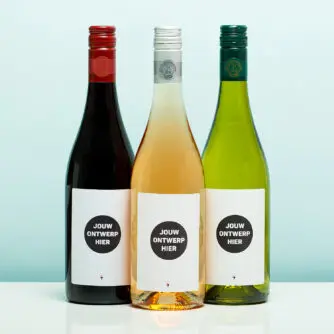Wijn-4 Wijnflessen met jouw ontwerp op het label
