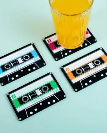 Cassettebandjes onderzetters (set van 4)