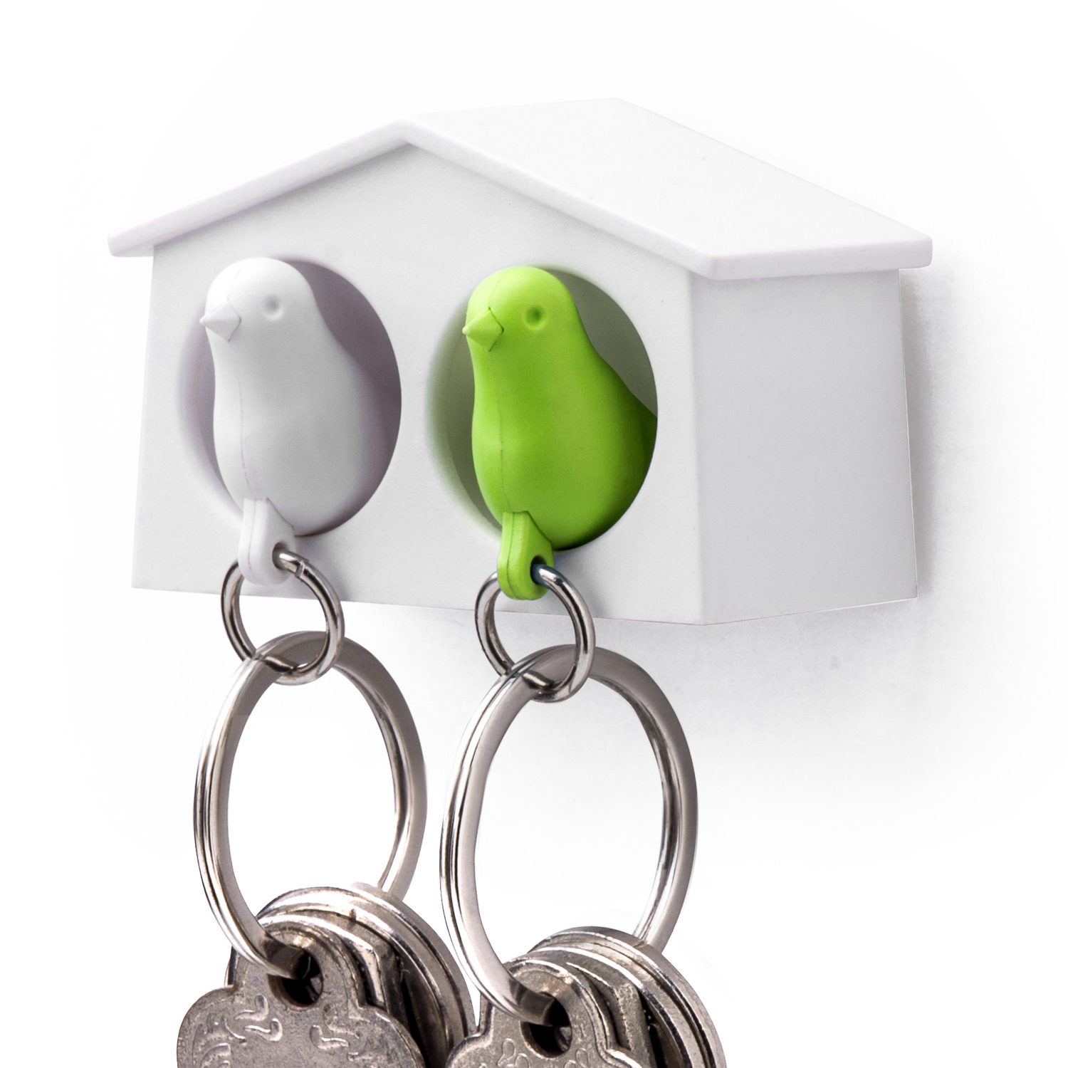 Mini Sparrow Duo Sleutelhanger - Wit/Groen Mini Sparrow Duo Sleutelhanger - Wit/Groen