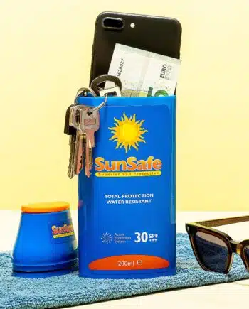 Zonnebrandcrèmefles voor spullen