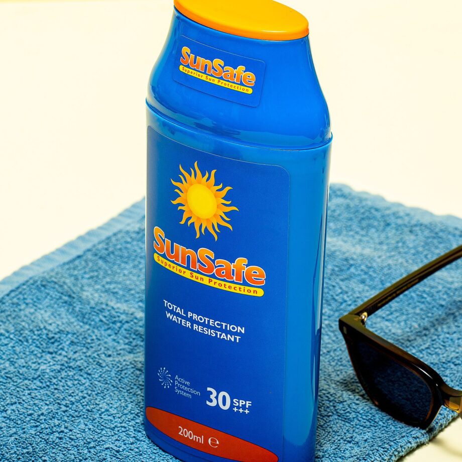 Zonnebrandcrèmefles voor spullen
