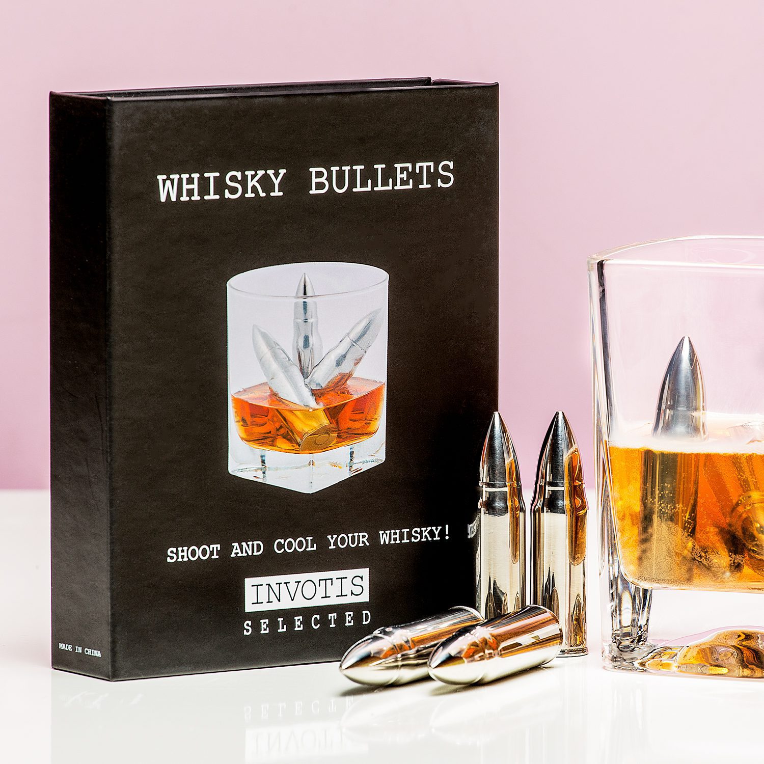 Toegepast pols Vaderlijk Invotis Whisky Bullets ijskogels (set van 4)