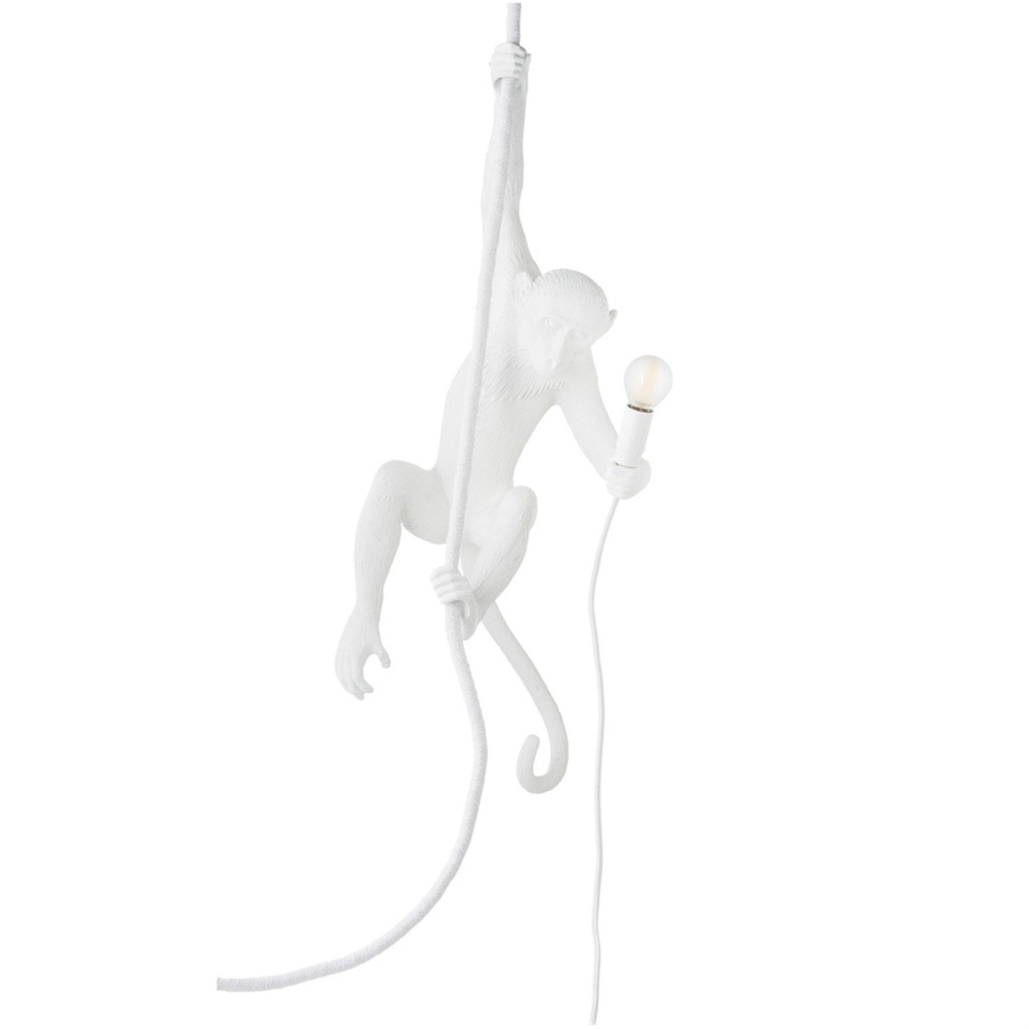 Seletti Monkey Lamp - Aan Plafond Hangend - Wit - Voor Binnen En Buiten