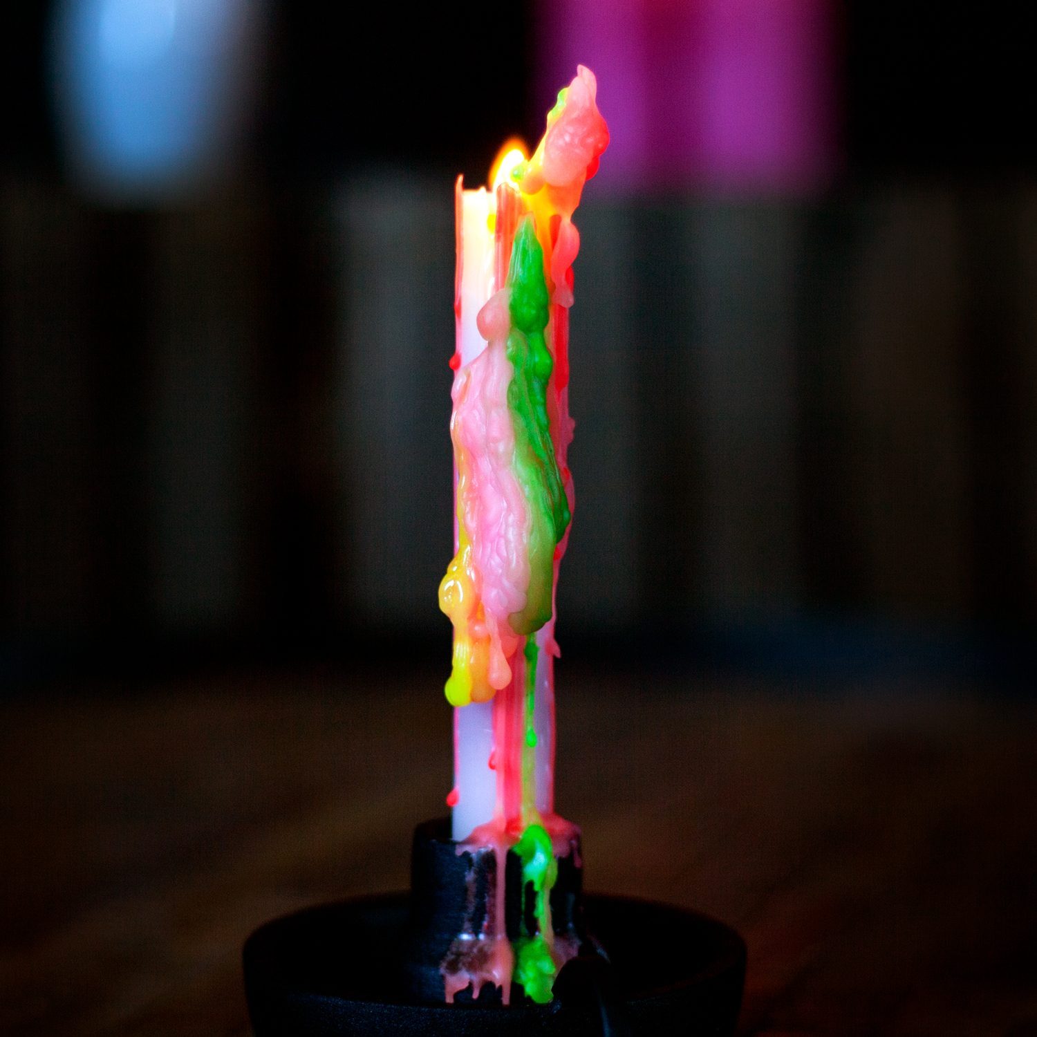 Bitten Regenboog druipkaars (set van 2)