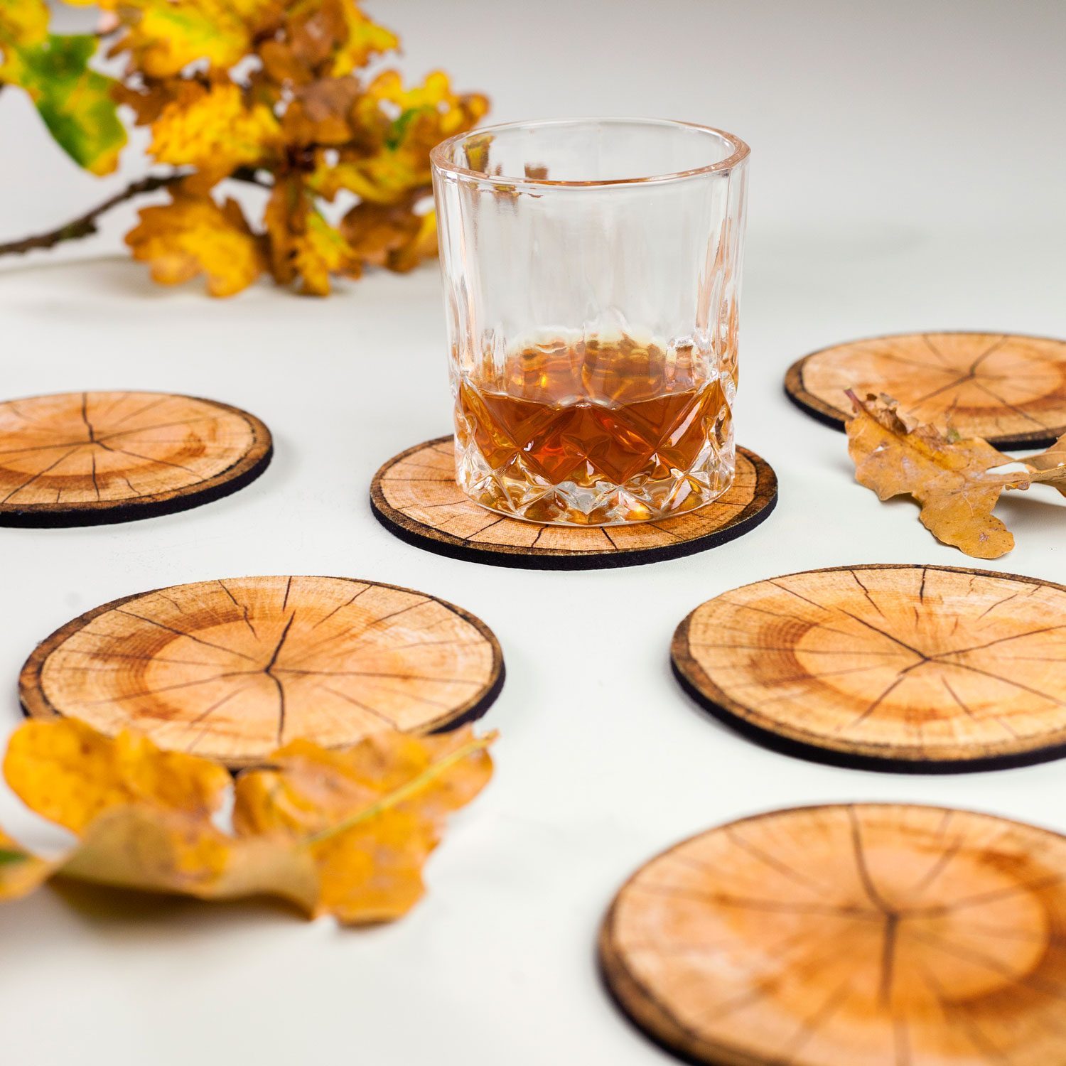 Invotis Hout Onderzetters (set Van 6)