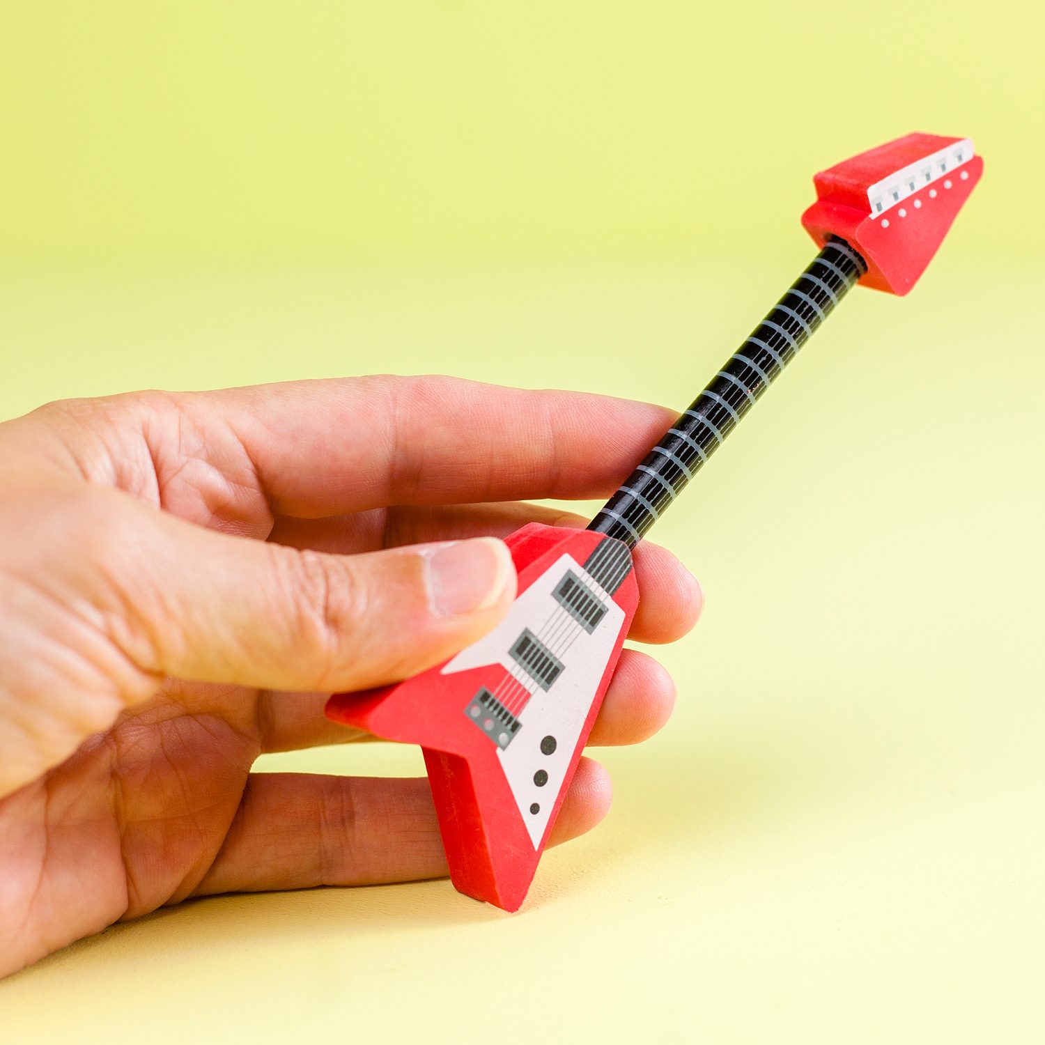 Kikkerland Gitaar Potlood En Gum (assorti)