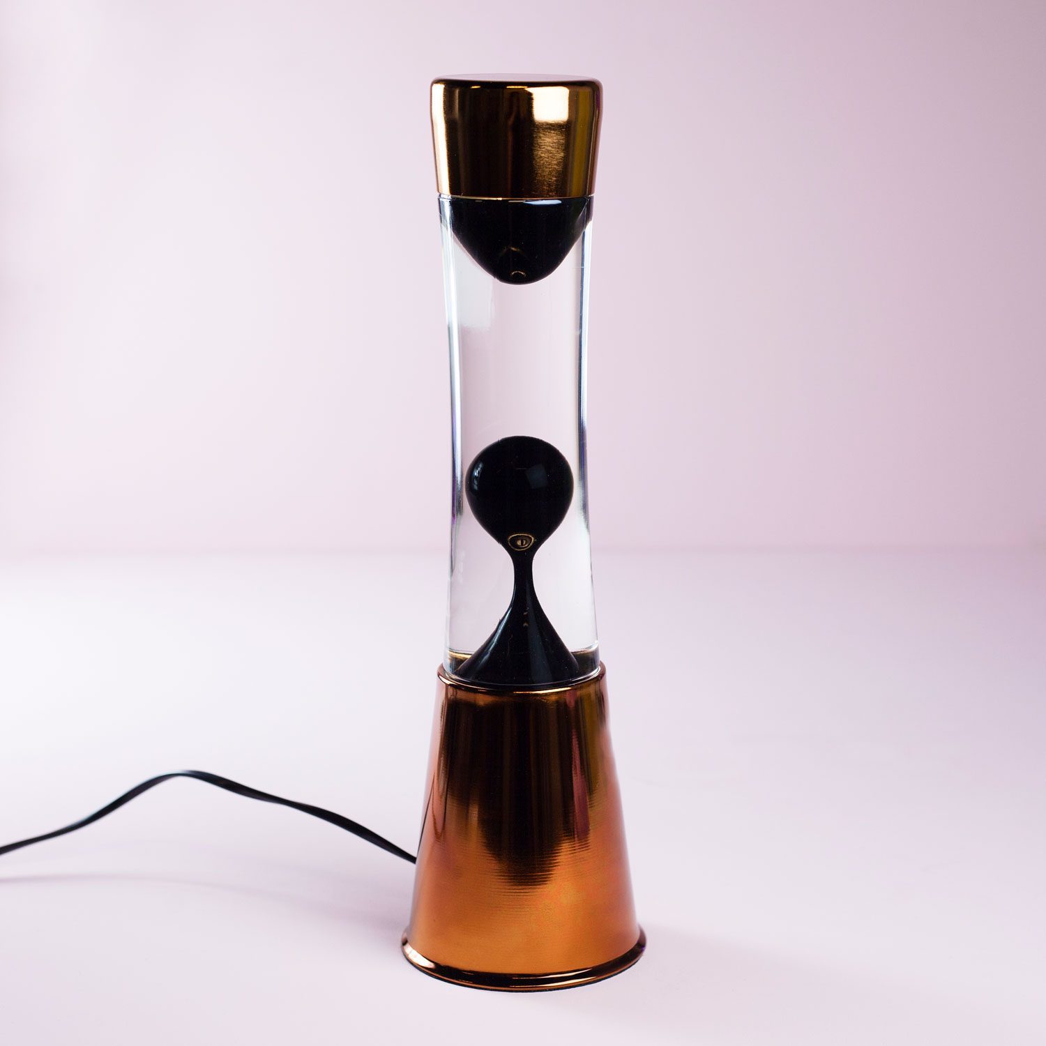 Lavalamp Koper Met Zwarte Lava