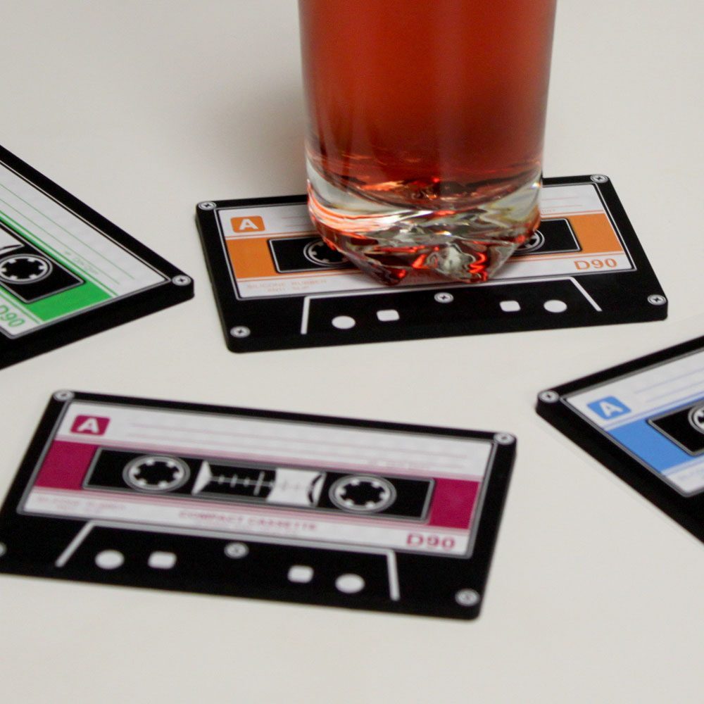 Cassettebandjes Onderzetters (Set Van 4) Cassettebandjes Onderzetters (Set Van 4)