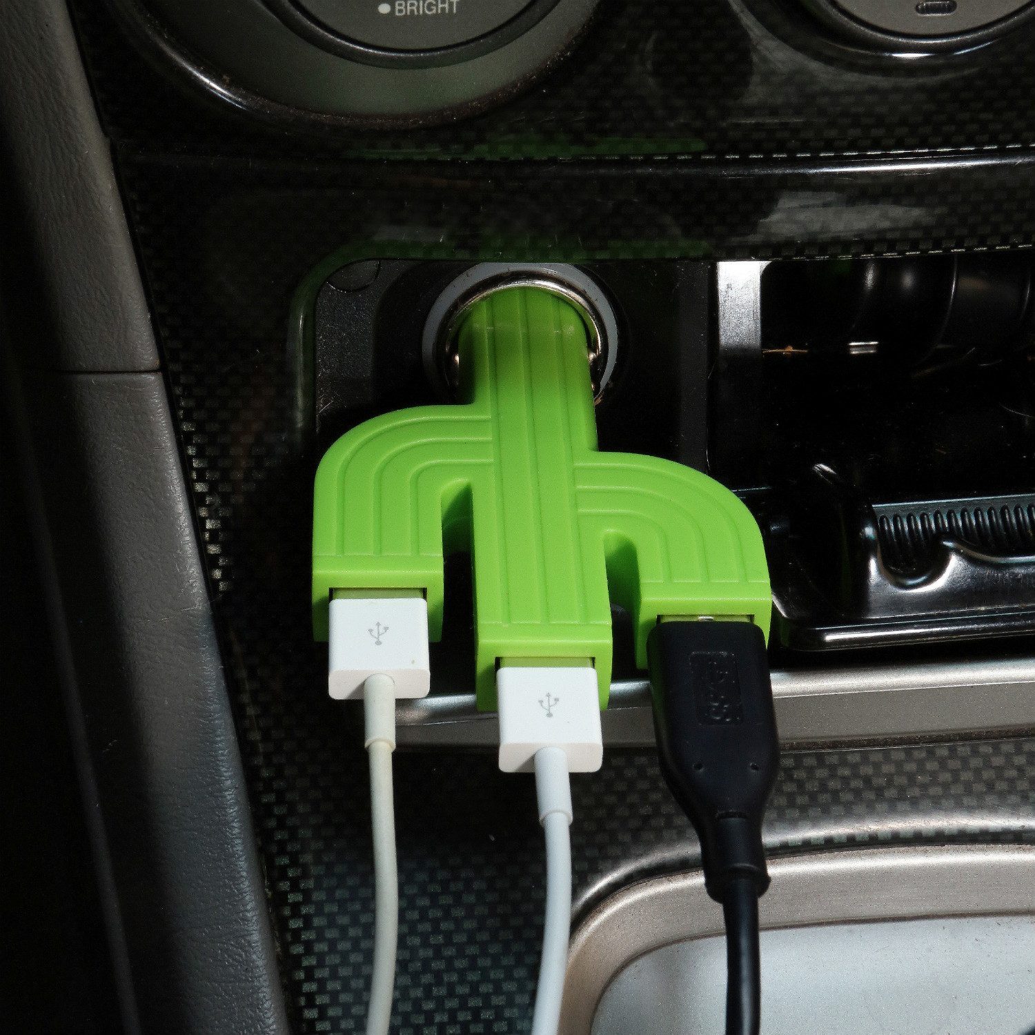 Kikkerland Cactus USB autolader met 3 poorten