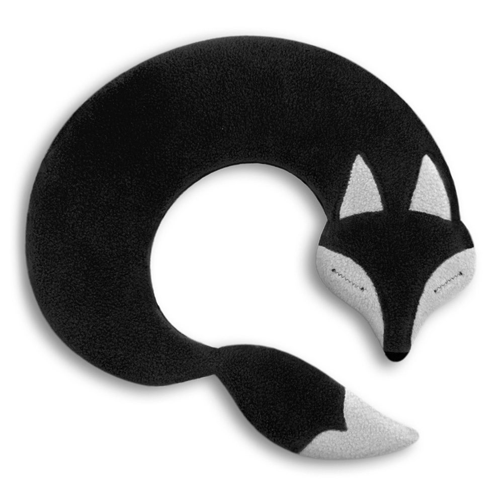 Leschi Noah The Fox Verwarmd Nekkussen - Zwart