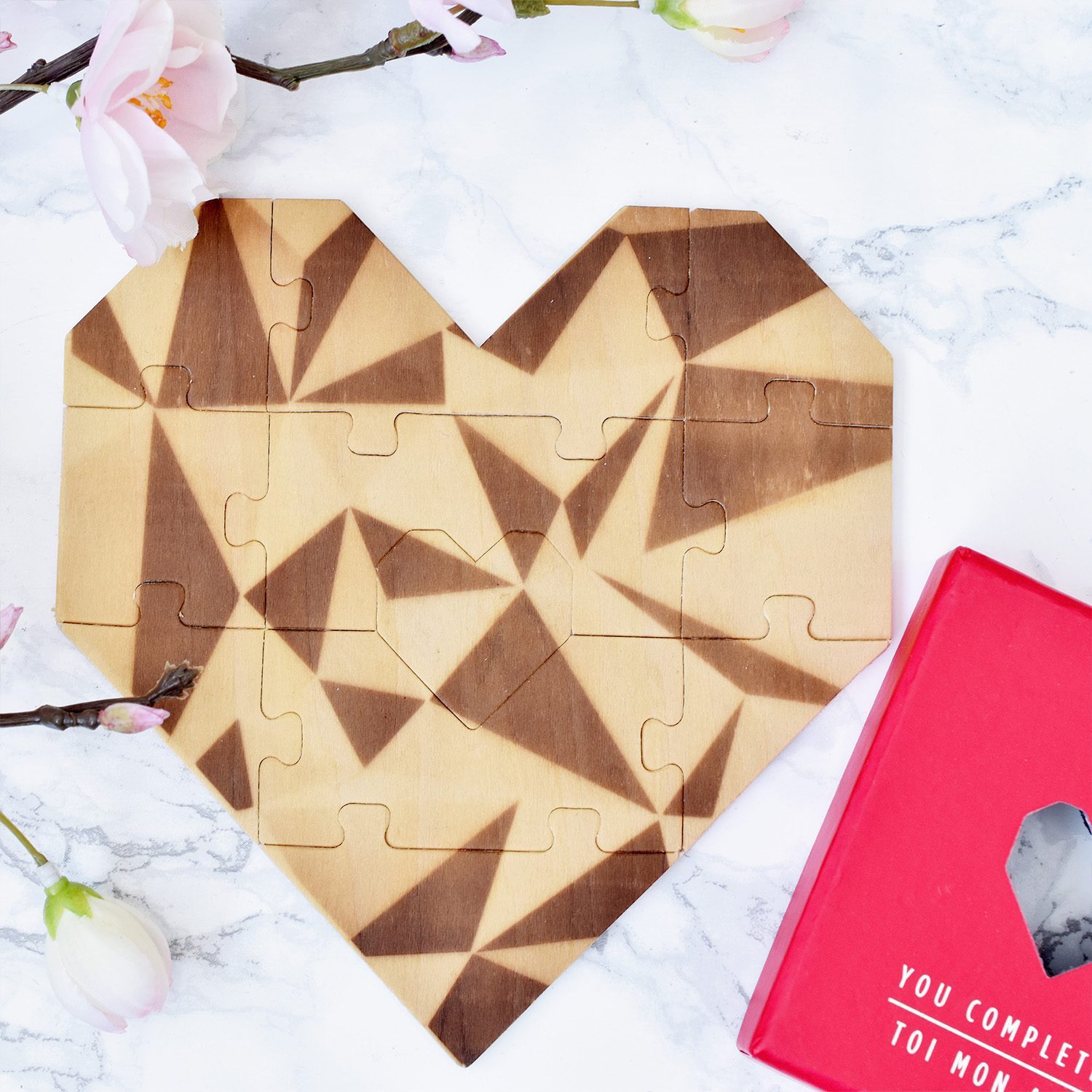 Luckies Houten Hart Puzzel - Rood