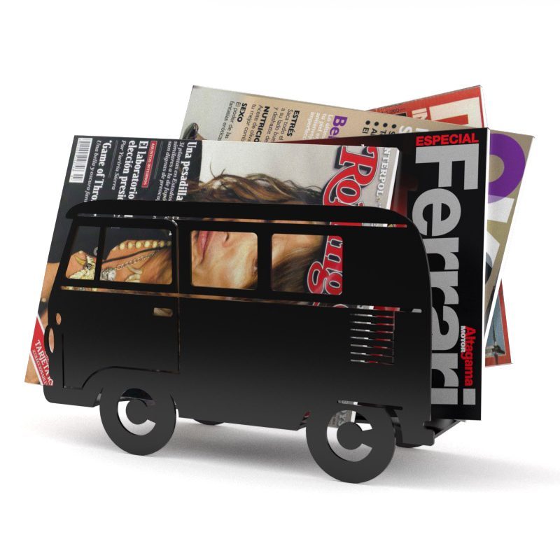Busje Tijdschriftenrek - Zwart Busje Tijdschriftenrek - Zwart