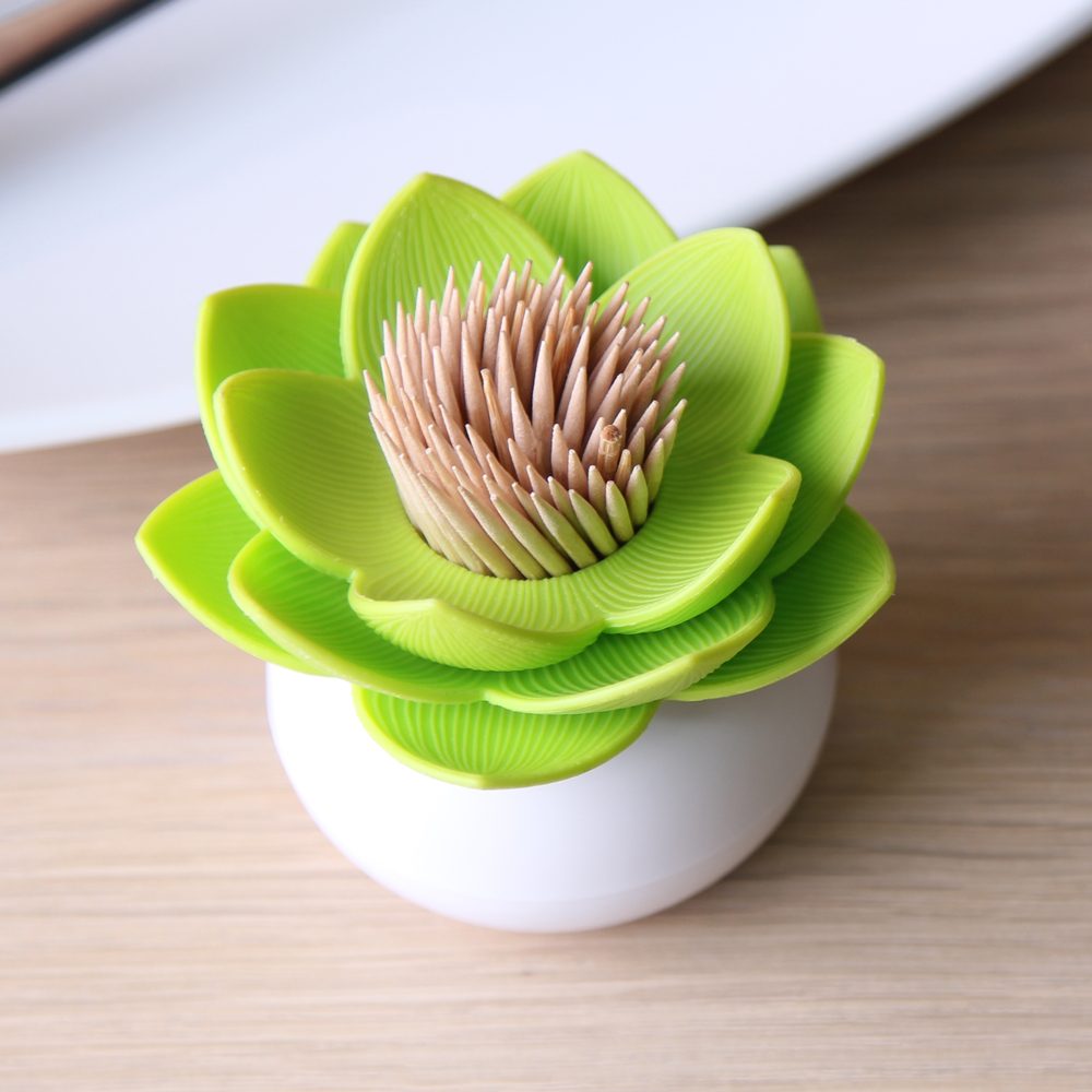 Lotus Satéprikkerhouder - Wit/Groen