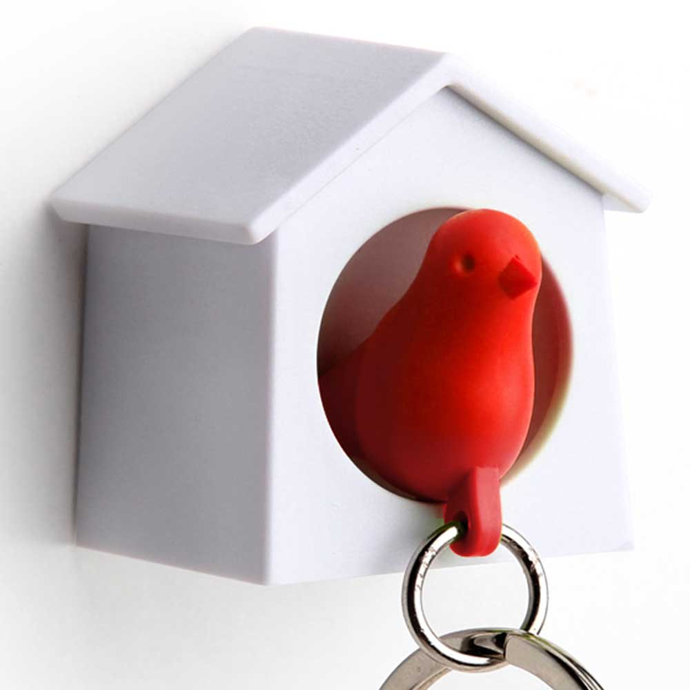 Qualy Mini Sparrow Sleutelhanger - Rood