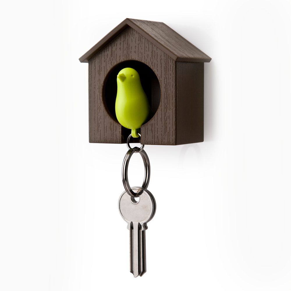 Qualy Sparrow Sleutelhanger - Bruin/groen