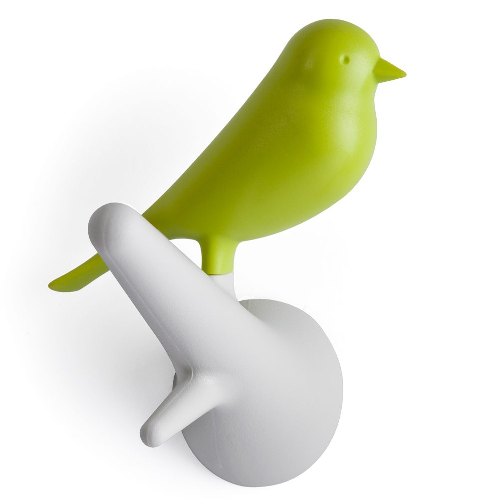 Vogel Kapstokhaken (Set Van 2) - Wit/Groen