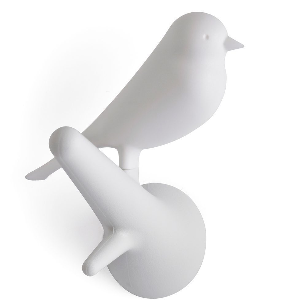 Vogel Kapstokhaken (Set Van 2) - Wit/Wit
