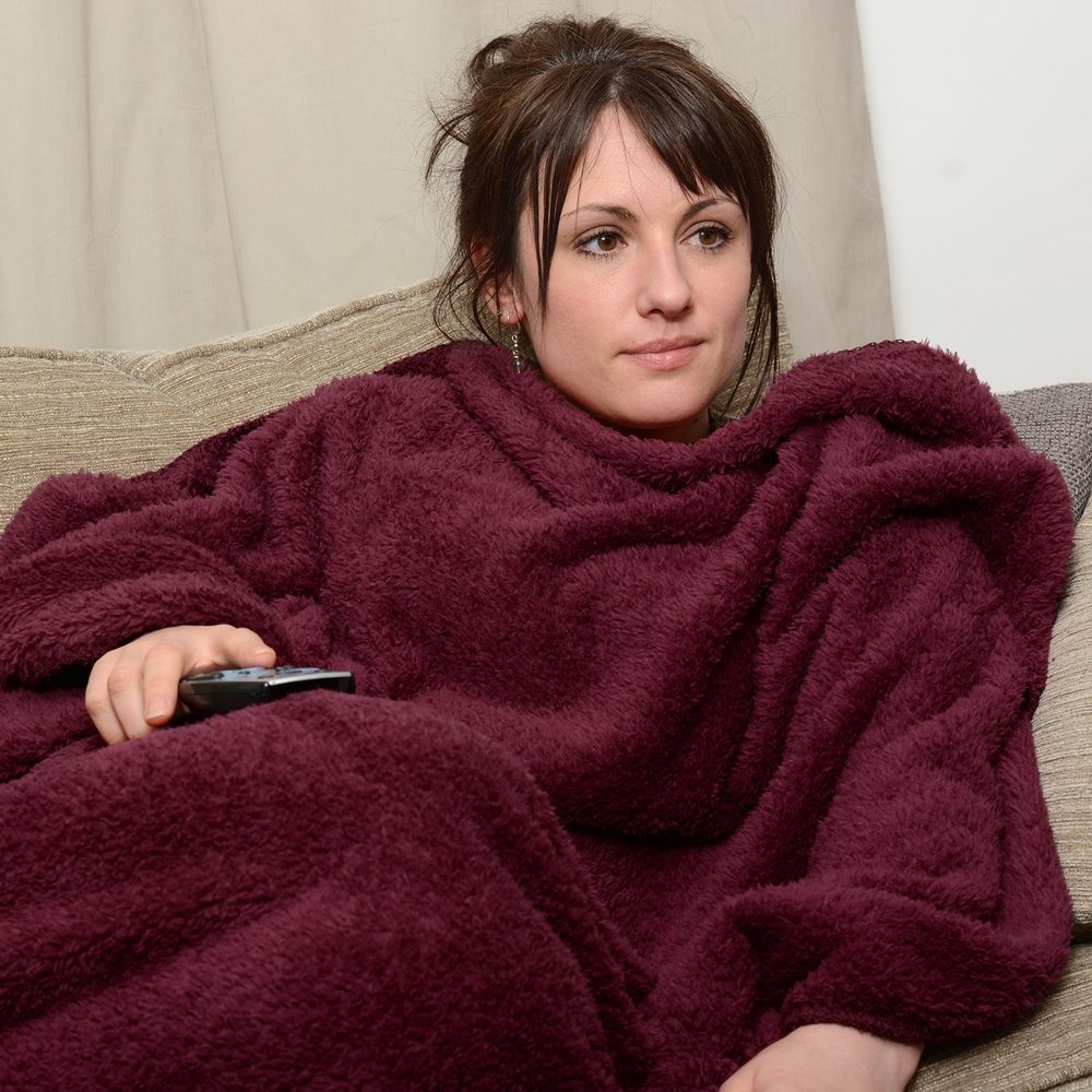 Snug Rug Sherpa Fleece Deken - Moerbei Rood