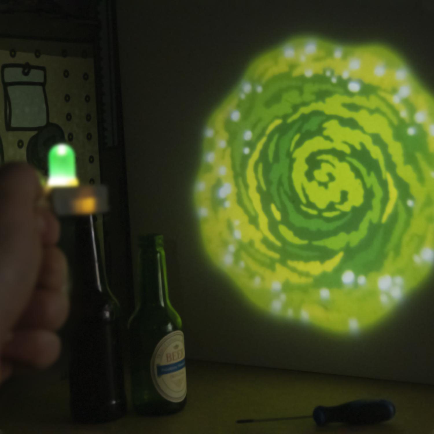 Rick and Morty Portal Gun Light sleutelhanger