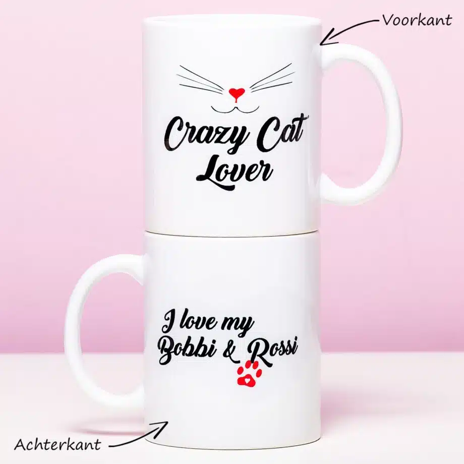 Gepersonaliseerde Mok Crazy Cat Lover