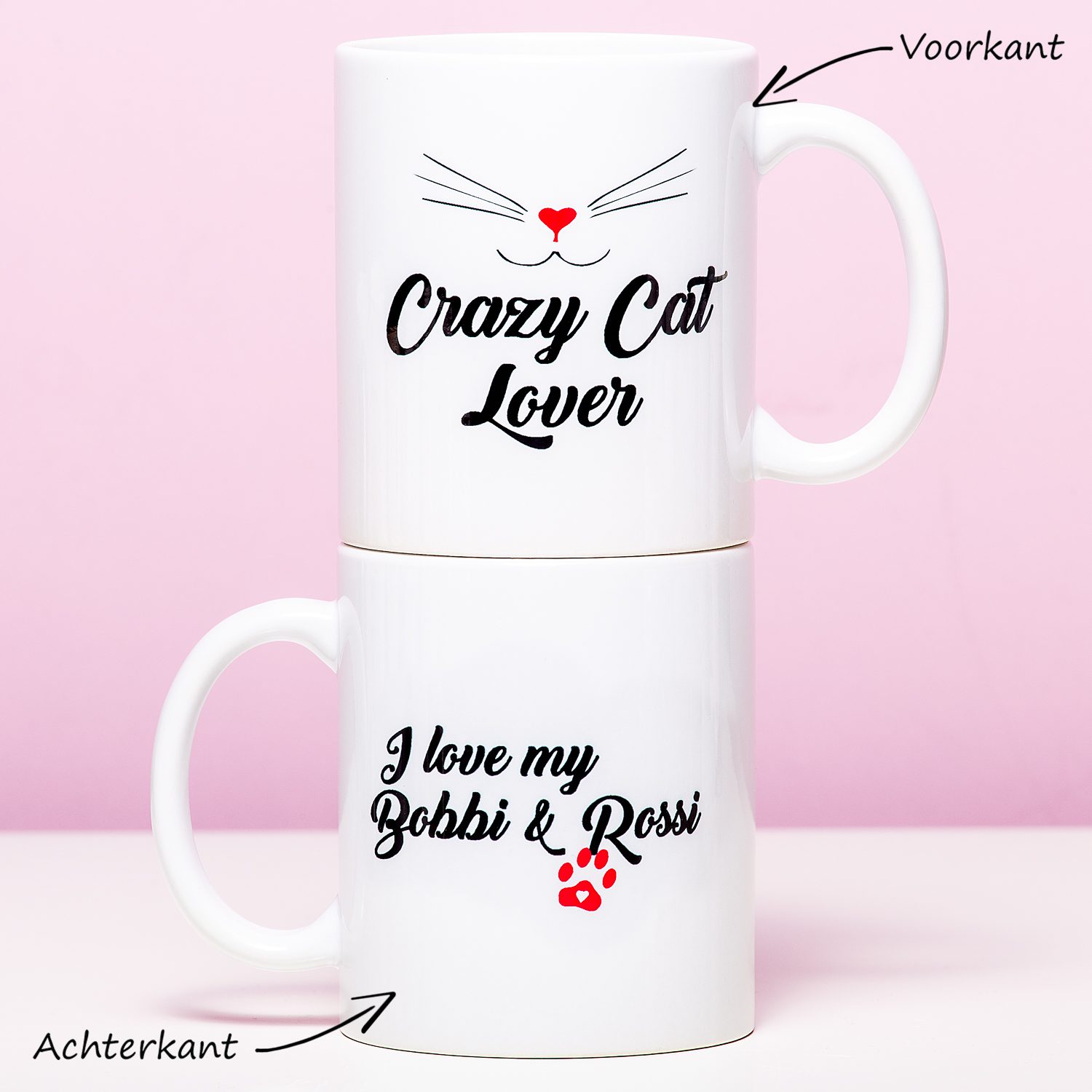 Gepersonaliseerde mok Crazy Cat Lover