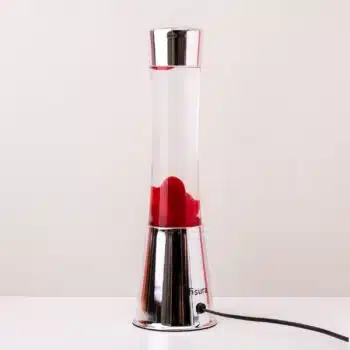 Lavalamp zilver met rode lava