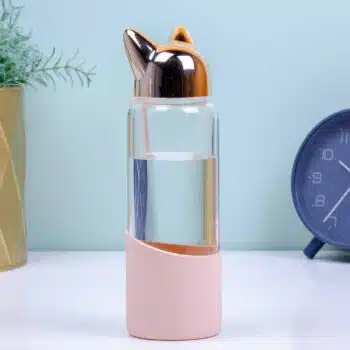Kat waterfles - Roze/goud