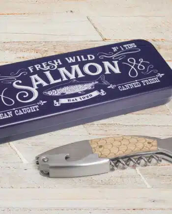 Zalm kurkentrekker in cadeaublik
