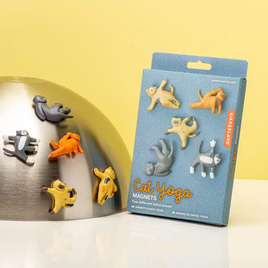 Cat yoga magneten (set van 5)