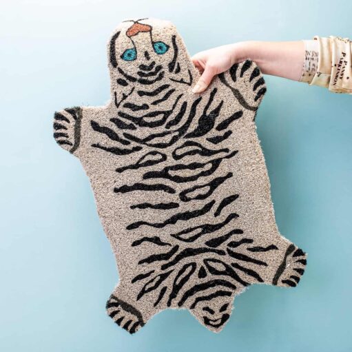 white tiger doormat